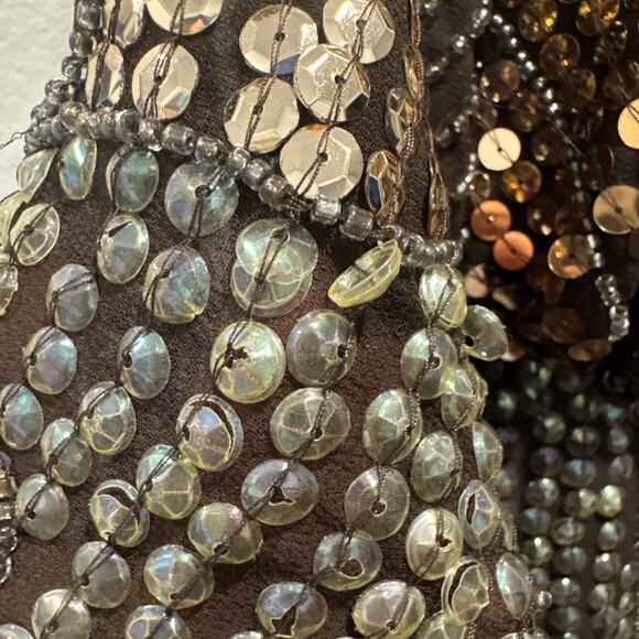 ASOS Sequin Dress in Black and Gold - Picture 6 of 16